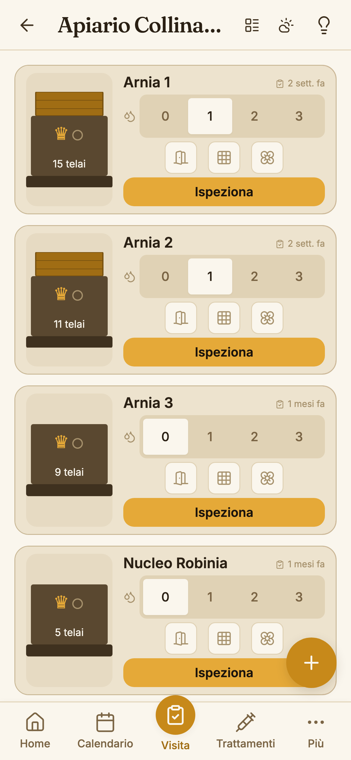Pagina dettaglio arnia
