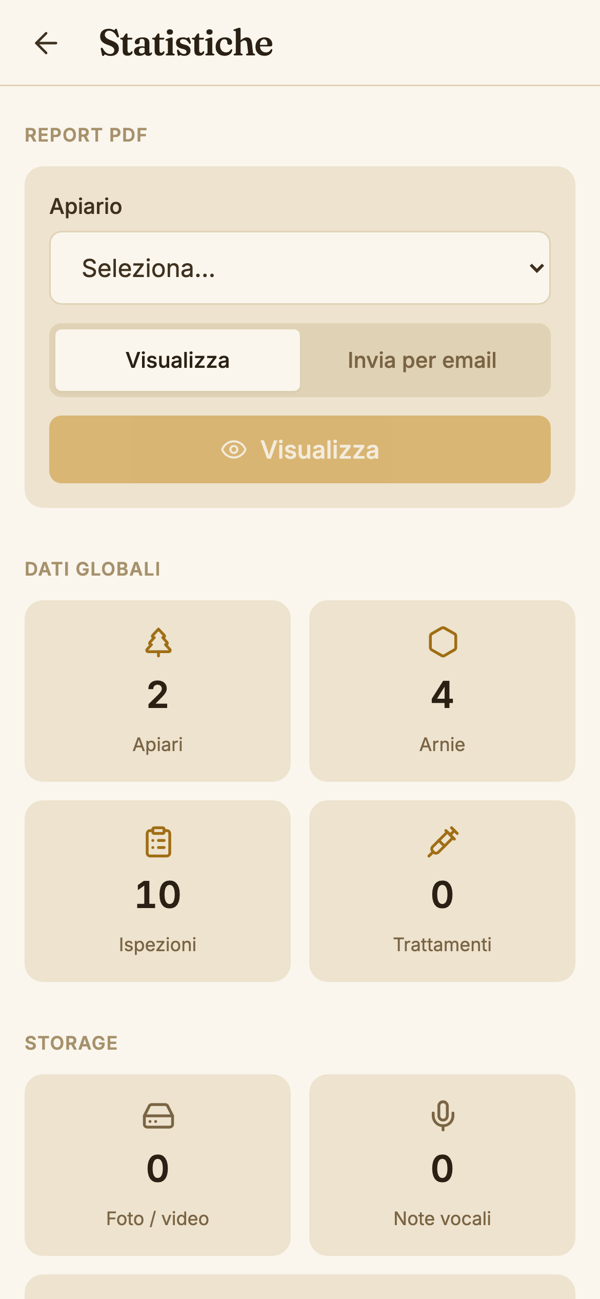 Statistiche — dati globali